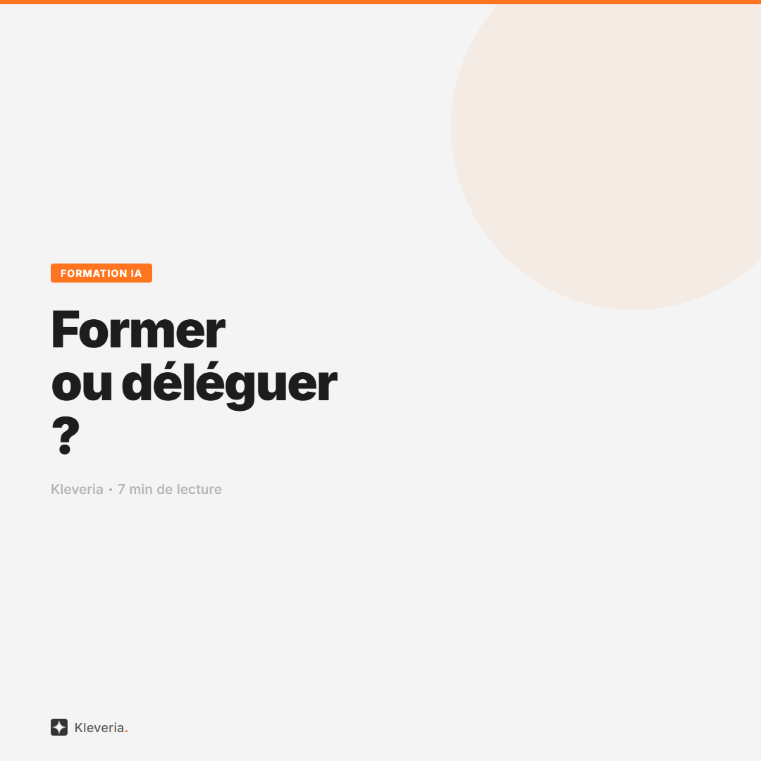 Formation IA ou prestataire IA : le bon choix pour une TPE en 2026